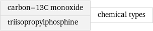 carbon-13C monoxide triisopropylphosphine | chemical types