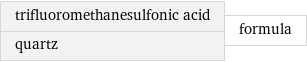 trifluoromethanesulfonic acid quartz | formula