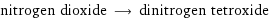 nitrogen dioxide ⟶ dinitrogen tetroxide