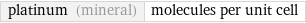 platinum (mineral) | molecules per unit cell