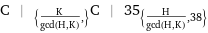 C | _({K/gcd(H, K), })C | 35_({H/gcd(H, K), 38})