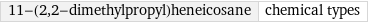 11-(2, 2-dimethylpropyl)heneicosane | chemical types