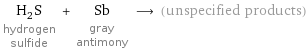 H_2S hydrogen sulfide + Sb gray antimony ⟶ (unspecified products)