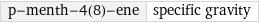 p-menth-4(8)-ene | specific gravity