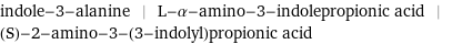 indole-3-alanine | L-α-amino-3-indolepropionic acid | (S)-2-amino-3-(3-indolyl)propionic acid