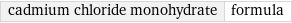 cadmium chloride monohydrate | formula