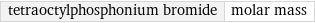 tetraoctylphosphonium bromide | molar mass