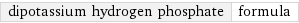 dipotassium hydrogen phosphate | formula