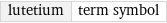 lutetium | term symbol