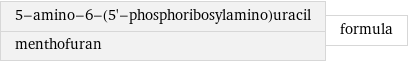 5-amino-6-(5'-phosphoribosylamino)uracil menthofuran | formula