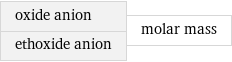 oxide anion ethoxide anion | molar mass