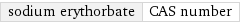 sodium erythorbate | CAS number