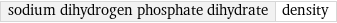 sodium dihydrogen phosphate dihydrate | density