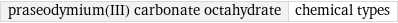 praseodymium(III) carbonate octahydrate | chemical types