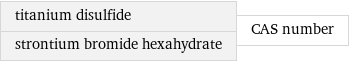 titanium disulfide strontium bromide hexahydrate | CAS number