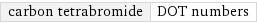 carbon tetrabromide | DOT numbers