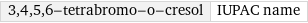 3, 4, 5, 6-tetrabromo-o-cresol | IUPAC name