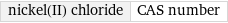 nickel(II) chloride | CAS number