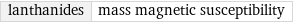 lanthanides | mass magnetic susceptibility