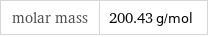 molar mass | 200.43 g/mol