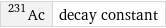 Ac-231 | decay constant