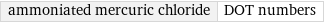 ammoniated mercuric chloride | DOT numbers