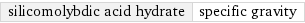 silicomolybdic acid hydrate | specific gravity