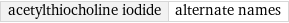 acetylthiocholine iodide | alternate names