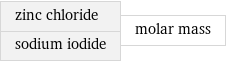 zinc chloride sodium iodide | molar mass