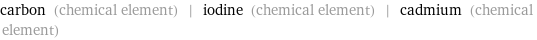 carbon (chemical element) | iodine (chemical element) | cadmium (chemical element)