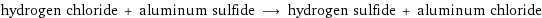 hydrogen chloride + aluminum sulfide ⟶ hydrogen sulfide + aluminum chloride