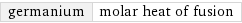 germanium | molar heat of fusion