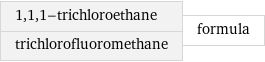 1, 1, 1-trichloroethane trichlorofluoromethane | formula