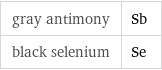 gray antimony | Sb black selenium | Se