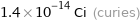 1.4×10^-14 Ci (curies)