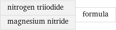 nitrogen triiodide magnesium nitride | formula