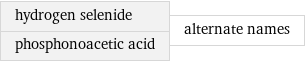 hydrogen selenide phosphonoacetic acid | alternate names