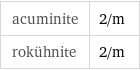 acuminite | 2/m rokühnite | 2/m