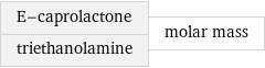 E-caprolactone triethanolamine | molar mass