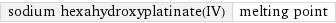 sodium hexahydroxyplatinate(IV) | melting point