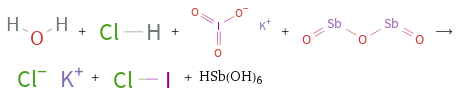  + + + ⟶ + + HSb(OH)6