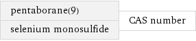 pentaborane(9) selenium monosulfide | CAS number