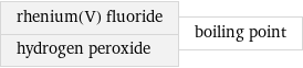 rhenium(V) fluoride hydrogen peroxide | boiling point