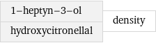 1-heptyn-3-ol hydroxycitronellal | density