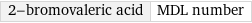 2-bromovaleric acid | MDL number