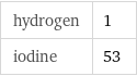 hydrogen | 1 iodine | 53