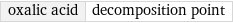 oxalic acid | decomposition point