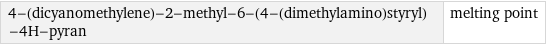 4-(dicyanomethylene)-2-methyl-6-(4-(dimethylamino)styryl)-4H-pyran | melting point