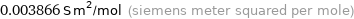 0.003866 S m^2/mol (siemens meter squared per mole)