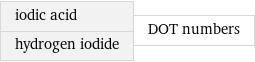 iodic acid hydrogen iodide | DOT numbers